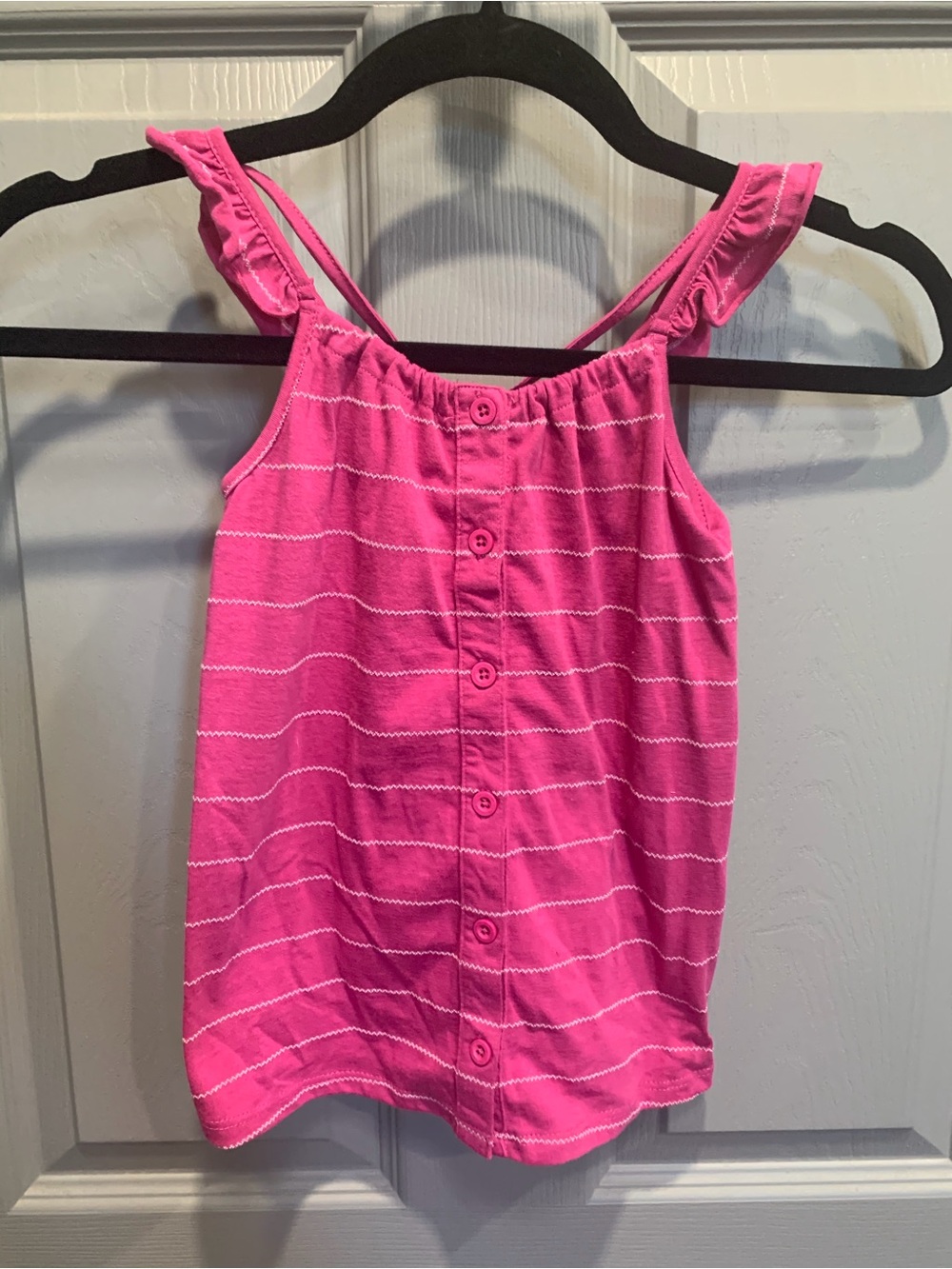 Roxy Girls' Hot Pink Striped Button Tank